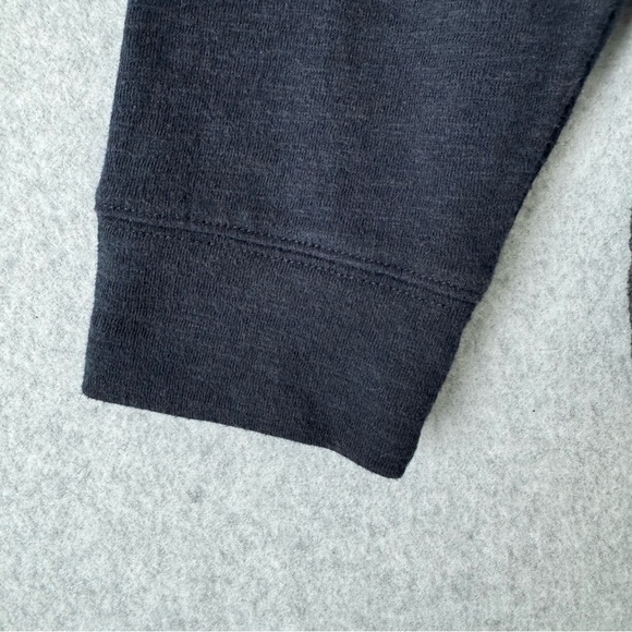 Vince Pullover Hoodie Mens Large Gray Navy Blue Double Knit Long Sleeve Pocket - Picture 6 of 15